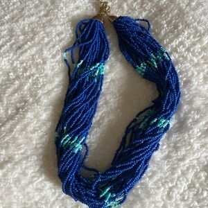 Blue and Green Beaded Necklace